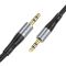 Аудіокабель HOCO UPA22 3.5mm male to 3.5mm male, silicone, 1m, Black (6931474769459)