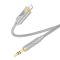 Аудіокабель HOCO UPA30 iP to 3.5mm male, nylon braid, 1m, Gray (6942007625517)