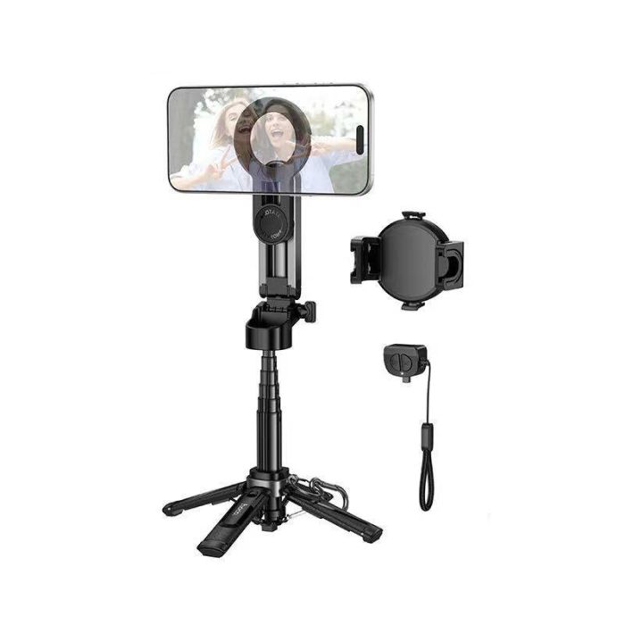 Селфі-трипод HOCO K27 Pro Magic mini live broadcast stand(pull clip+magnetic focusing version) (48cm) Black (6942007668743)