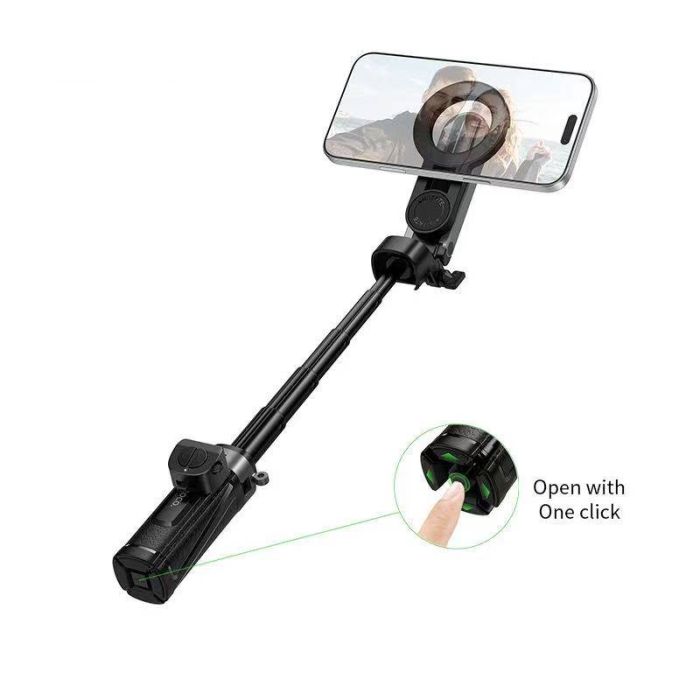 Селфі-трипод HOCO K27 Pro Magic mini live broadcast stand(pull clip+magnetic focusing version) (48cm) Black (6942007668743)