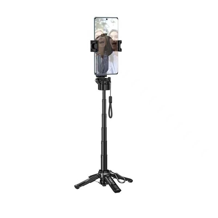Селфі-трипод HOCO K27 Pro Magic mini live broadcast stand(pull clip+magnetic focusing version) (48cm) Black (6942007668743)