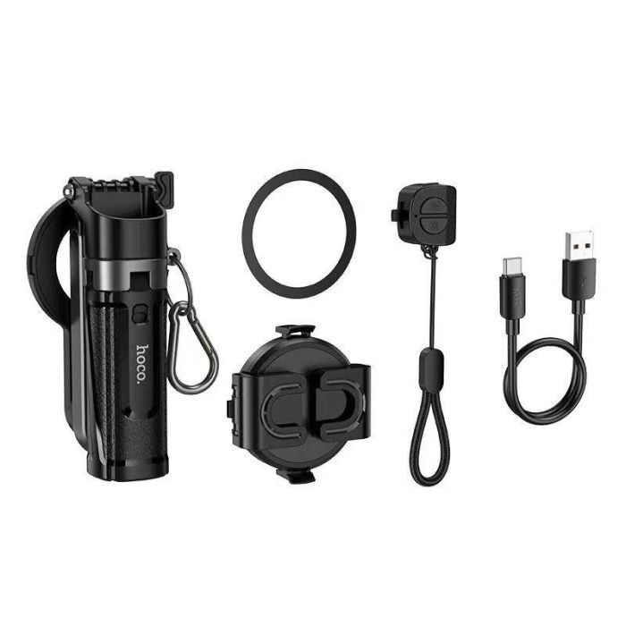 Селфі-трипод HOCO K27 Pro Magic mini live broadcast stand(pull clip+magnetic focusing version) (48cm) Black (6942007668743)