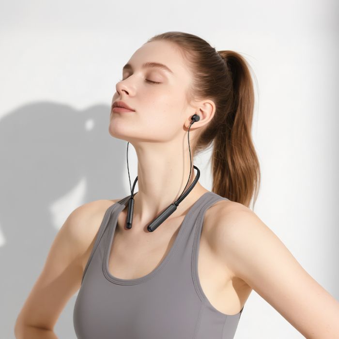 Бездротові спортивні навушники BOROFONE BE72 Sun neck hanging BT earphones Black (6941991124518)