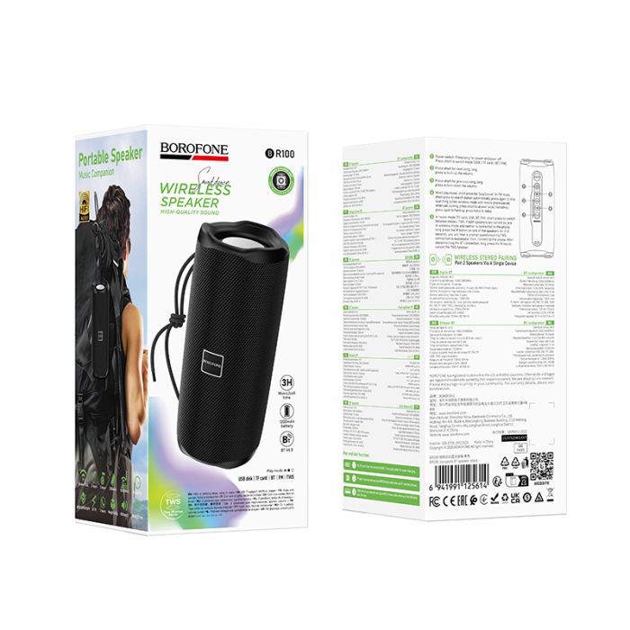 Портативна колонка BOROFONE BR100 Joy sports BT speaker Black (6941991125614)