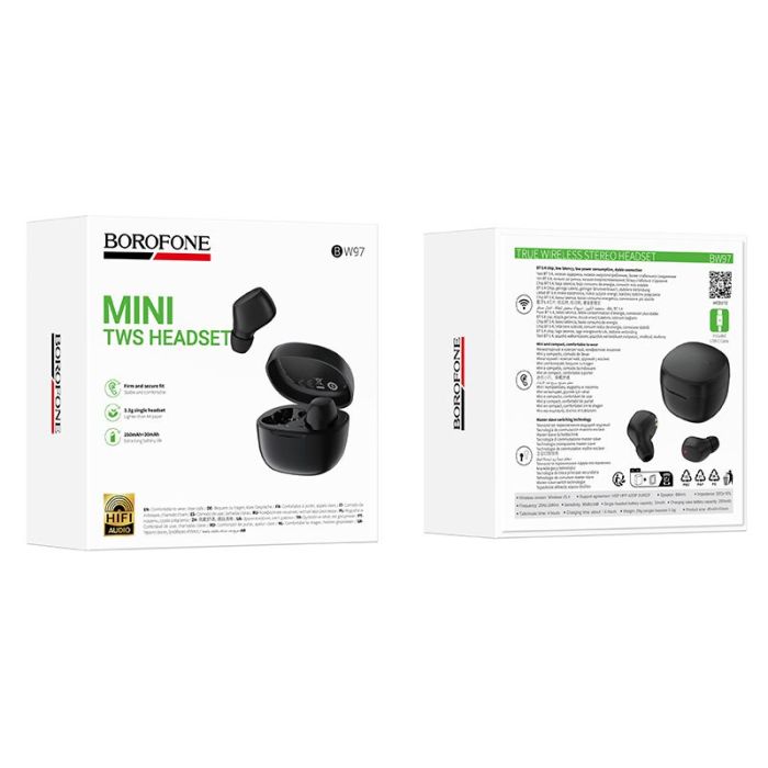 Бездротові навушники TWS BOROFONE BW97 Clear Black (6941991125591)