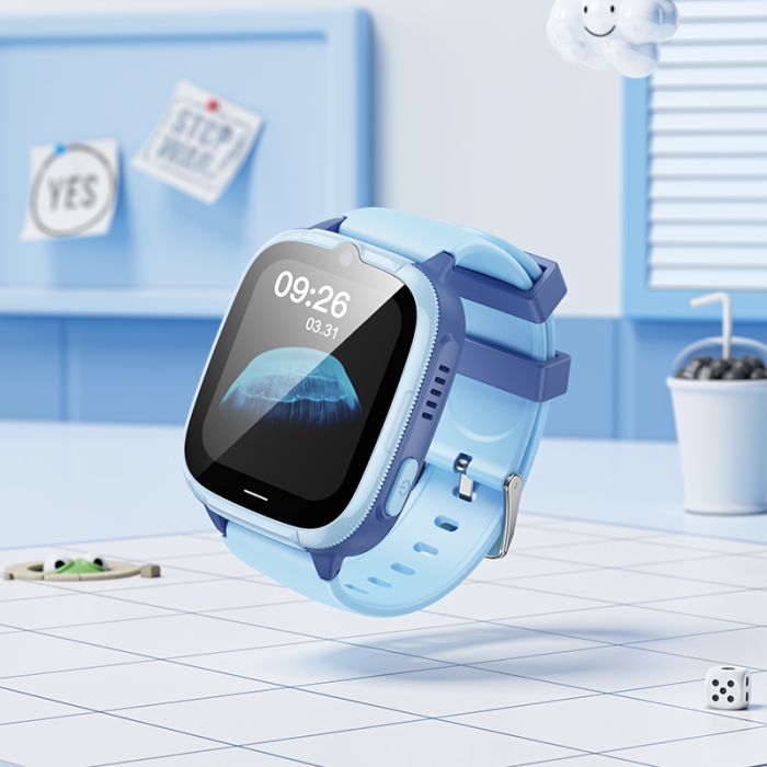Дитячий смарт-годинник HOCO Y106 4G 46mm. 730 mAh children phone watch Blue (6942007658706)