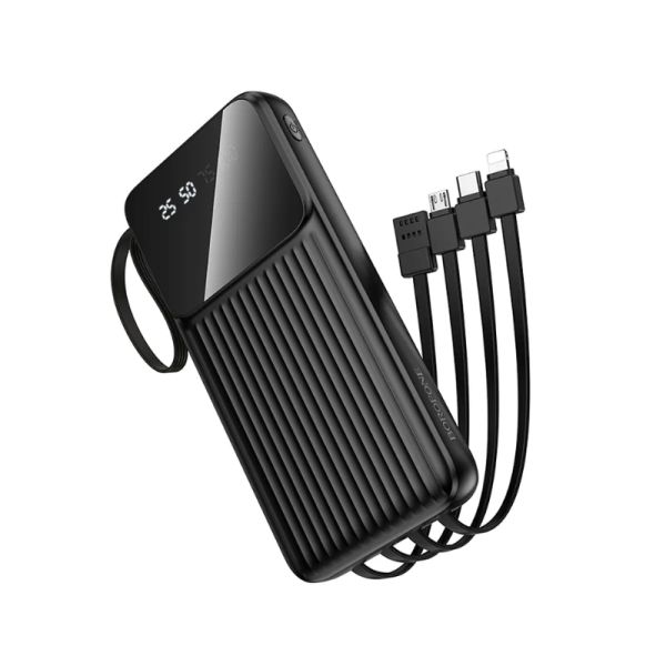 Зовнішній акумулятор BOROFONE BJ76 Smart power bank with 4 cables(10000mAh) Black (6941991120046)