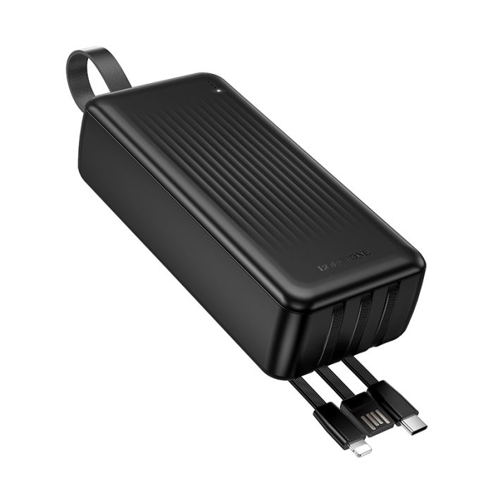 Зовнішній акумулятор BOROFONE BJ79B Clever power bank with 3 cables(30000mAh) Black (6941991121579)