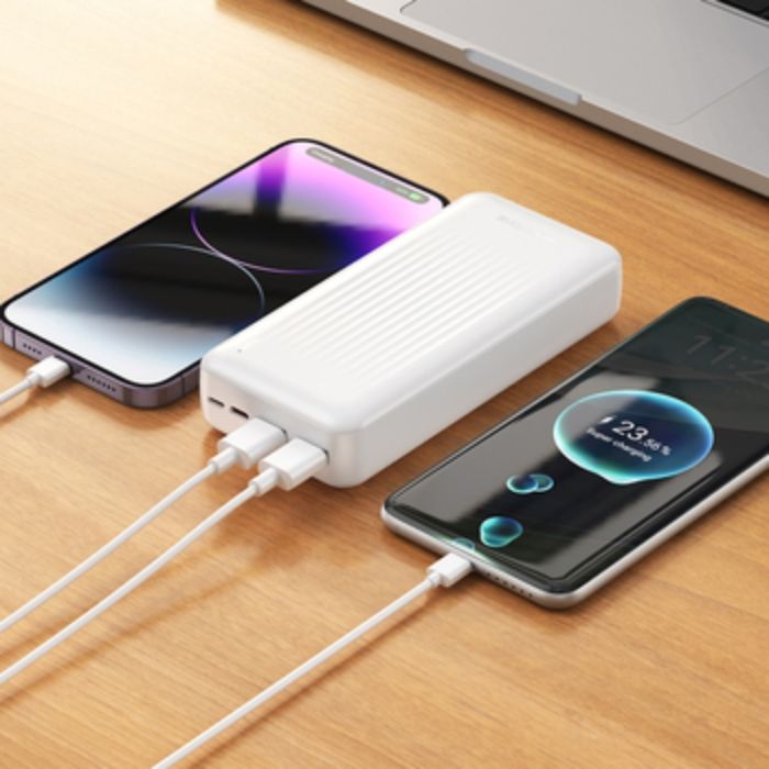 Зовнішній акумулятор BOROFONE BJ80A Clever 22.5W+PD20W fully compatible power bank(20000mAh) White (6941991121623)