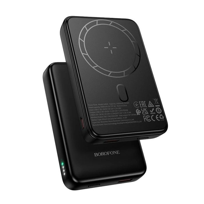 Зовнішній акумулятор BOROFONE BJ82A Dawn PD20W magnetic power bank(10000mAh) Black (6941991124808)