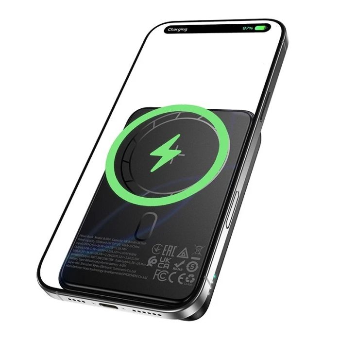 Зовнішній акумулятор BOROFONE BJ82A Dawn PD20W magnetic power bank(10000mAh) Black (6941991124808)