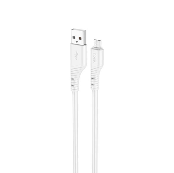 Кабель HOCO X97 Crystal color silicone charging data cable Micro white (6931474799838)