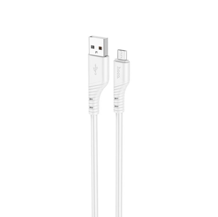 Кабель HOCO X97 Crystal color silicone charging data cable Micro white (6931474799838)