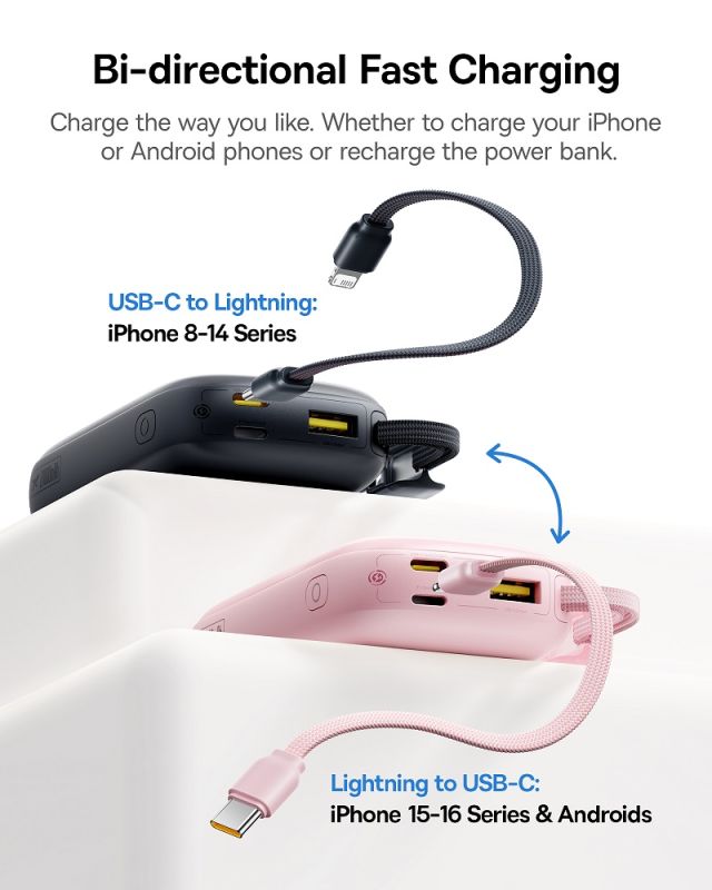 Зовнішній акумулятор Baseus EnerFill FC21 Qpow 3 Ultra Digital Display Power Bank with Detachable Cable 20000mAh 22.5W Cosmic Black (E0027M00)