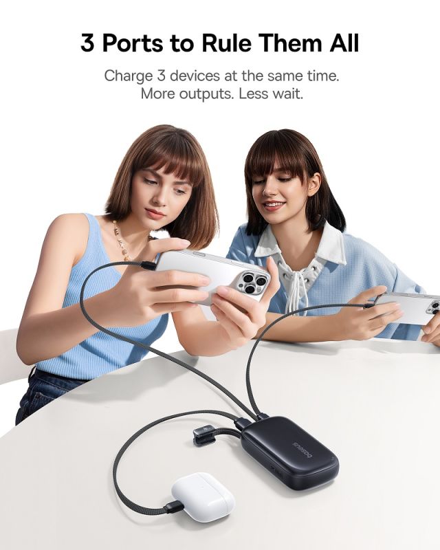 Зовнішній акумулятор Baseus EnerFill FC21 Qpow 3 Ultra Digital Display Power Bank with Detachable Cable 20000mAh 22.5W Cosmic Black (E0027M00)