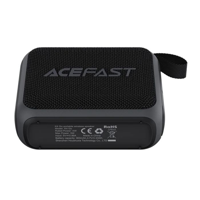 Портативна колонка ACEFAST K4 Go portable wireless speaker 5W, IPX7, Black (6974316285113)