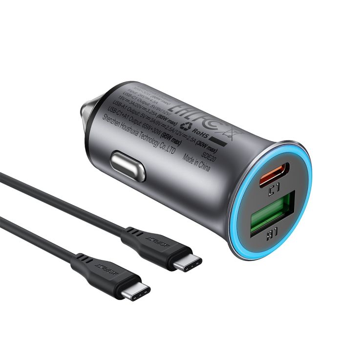 Автомобільний зарядний пристрій ACEFAST B16 95W (USB-A+USB-C) dual port metal car charger set (P5) Metal Gray (6974316285304)