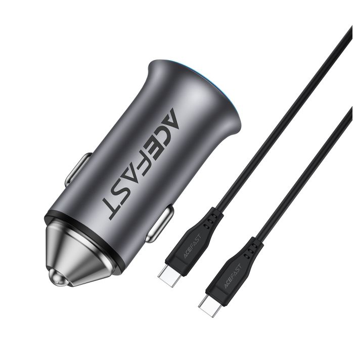 Автомобільний зарядний пристрій ACEFAST B16 95W (USB-A+USB-C) dual port metal car charger set (P5) Metal Gray (6974316285304)