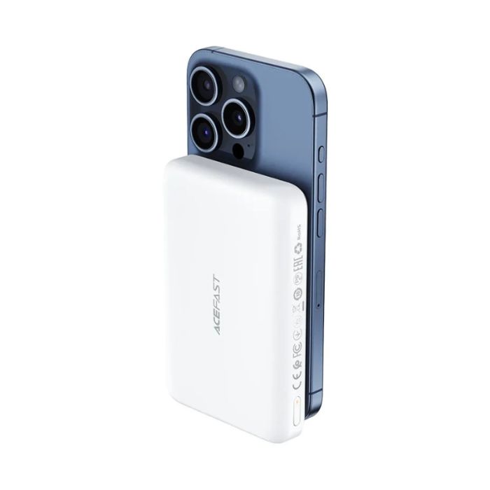 Зовнішній акумулятор ACEFAST M26-10000 PD20W magnetic fast wireless charging power bank White (6974316285212)