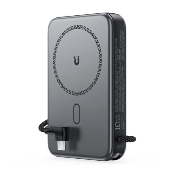 Зовнішній акумулятор ACEFAST M24-10000 22.5W magnetic fast charging power bank with holder and cable Metal Gray (6974316284871)