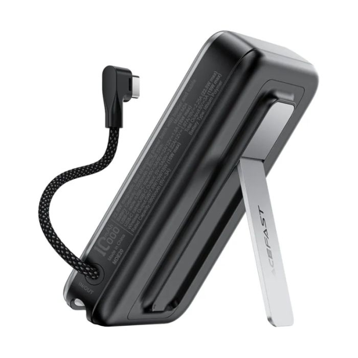 Зовнішній акумулятор ACEFAST M24-10000 22.5W magnetic fast charging power bank with holder and cable Metal Gray (6974316284871)