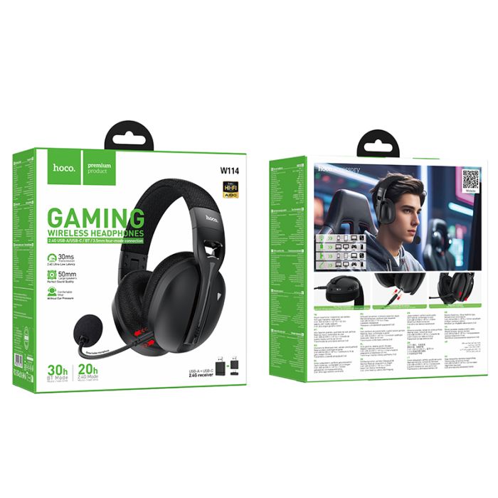 Навушники ігрові HOCO W114 Magic four-mode gaming headphones Black (6942007671439)