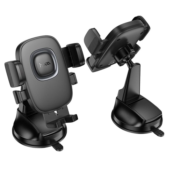 Автотримач для телефона HOCO H76 Crown one-button car holder(center console) Black Metal Gray (6942007646918)