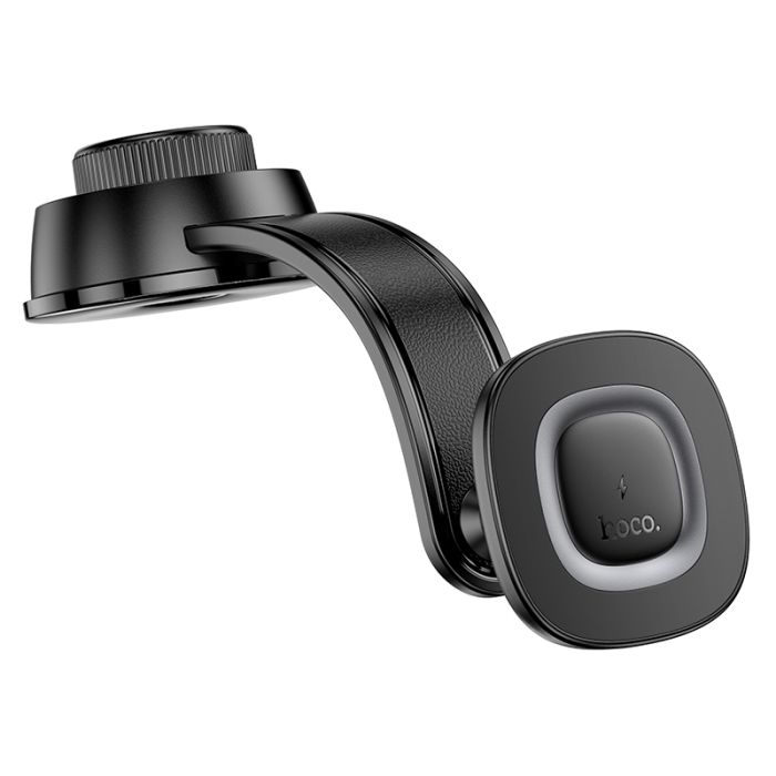 Автотримач для телефона з БЗП HOCO HW31 Crown magnetic wireless charging car holder(center console) Black Metal Gray (6942007646932)