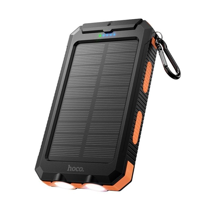 Зовнішній акумулятор HOCO J164 Platinum solar dual lighting power bank(8000mAh) Black (6942007667579)
