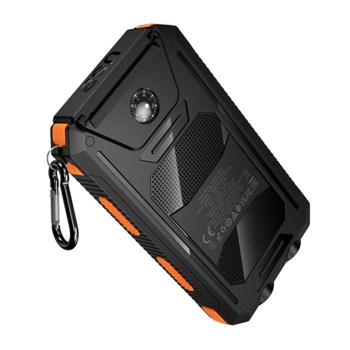 Зовнішній акумулятор HOCO J164 Platinum solar dual lighting power bank(8000mAh) Black (6942007667579)