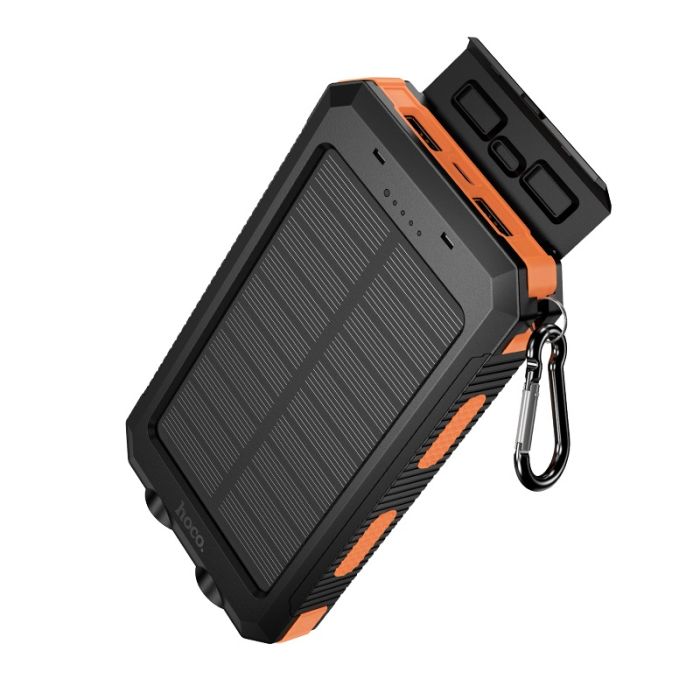 Зовнішній акумулятор HOCO J164 Platinum solar dual lighting power bank(8000mAh) Black (6942007667579)