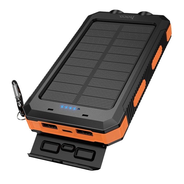 Зовнішній акумулятор HOCO J164 Platinum solar dual lighting power bank(8000mAh) Black (6942007667579)