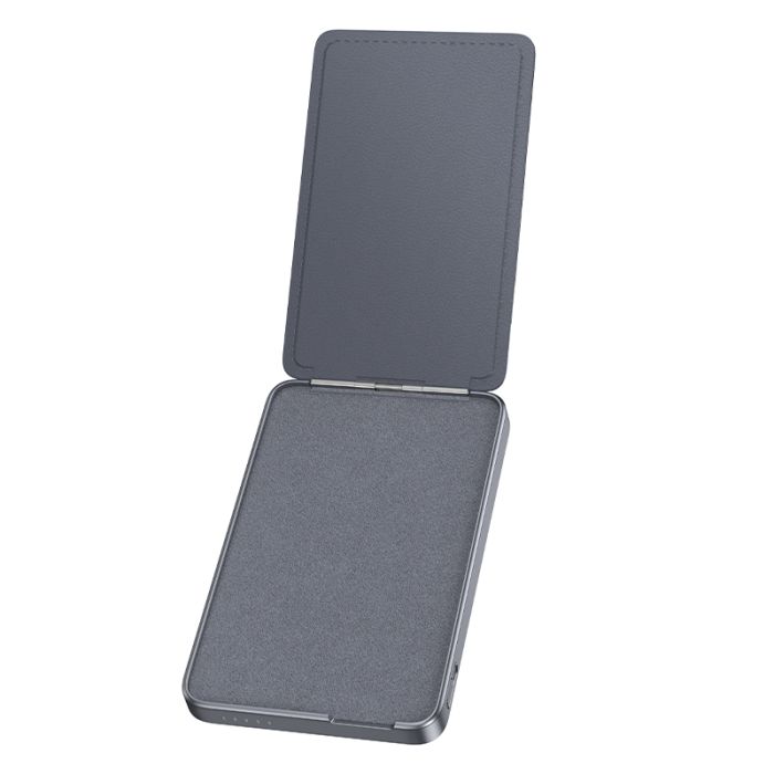 Зовнішній акумулятор HOCO Q46 Title PD20W magnetic power bank+card holder+phone holder(5000mAh) Silver Gray (6942007663106)