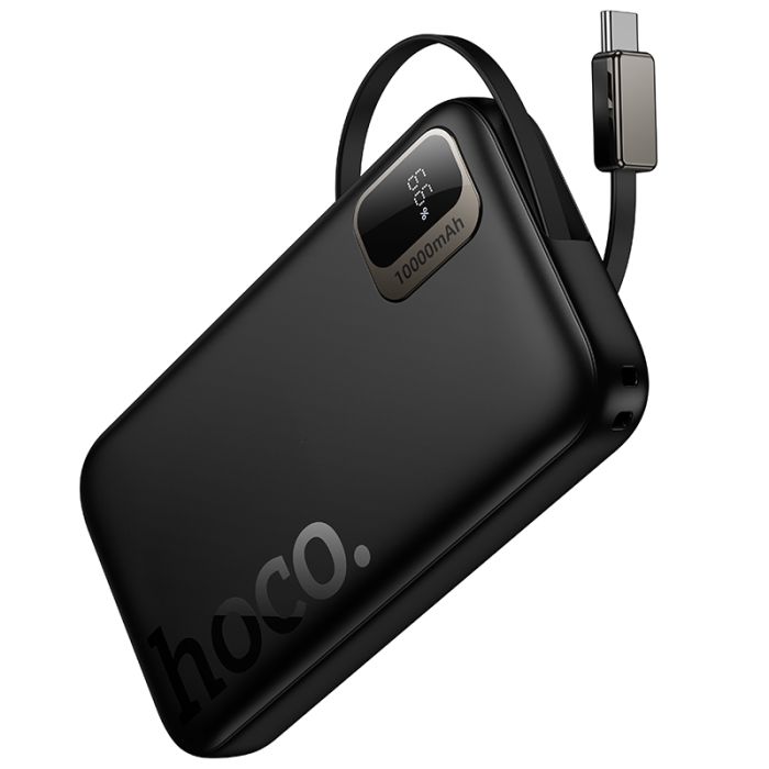 Зовнішній акумулятор HOCO Q51 Key PD20W power bank with telescopic cable(10000mAh) Black (6942007671514)