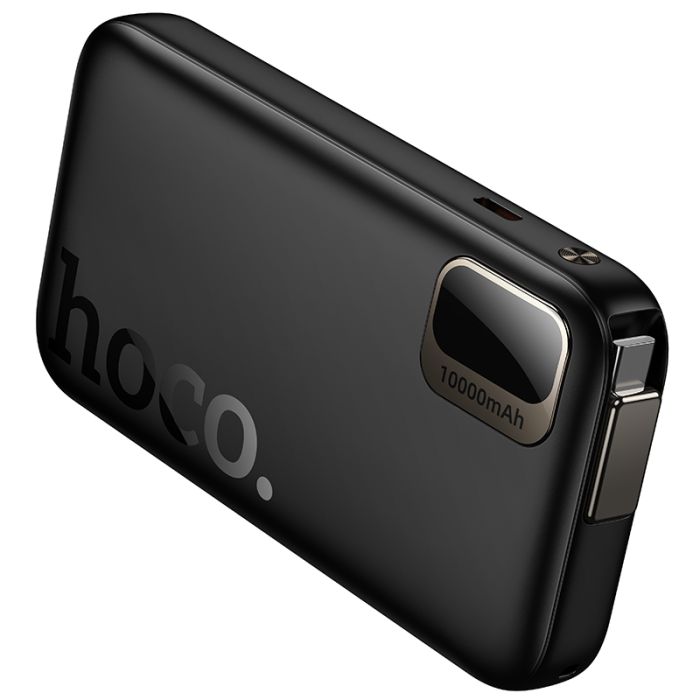 Зовнішній акумулятор HOCO Q51 Key PD20W power bank with telescopic cable(10000mAh) Black (6942007671514)