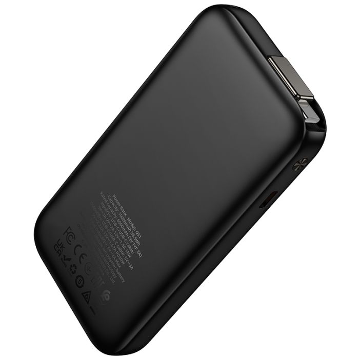 Зовнішній акумулятор HOCO Q51 Key PD20W power bank with telescopic cable(10000mAh) Black (6942007671514)