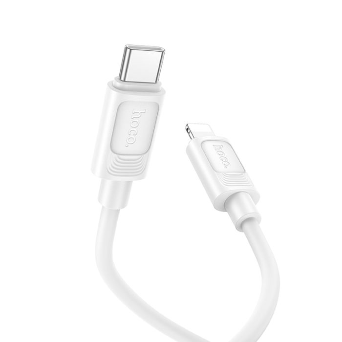 Кабель HOCO X122 Benefit PD27W silicone charging data cable iP White (6942007662178)
