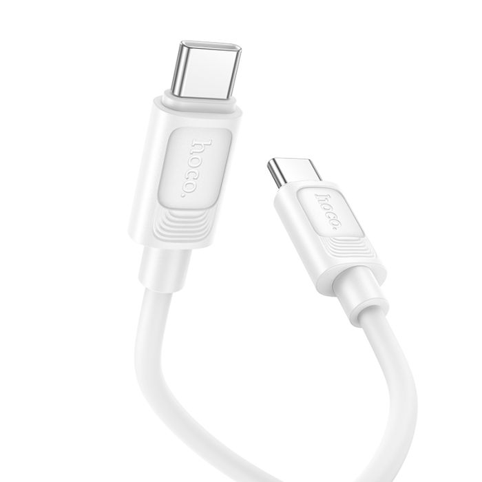 Кабель HOCO X122 Benefit 60W silicone charging data cable C to C White (6942007662253)