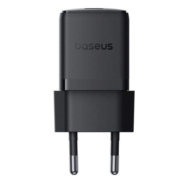 Мережевий зарядний пристрій з кабелем Baseus Palm Fast Charger 1C 20W EU Cosmic Black  set USB-C to iP 20W 1m (E0116401)