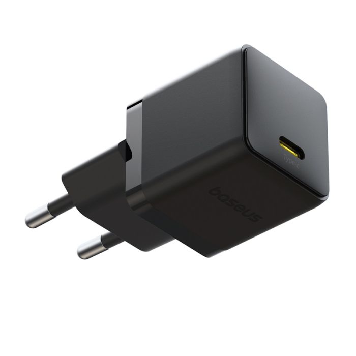 Мережевий зарядний пристрій з кабелем Baseus Palm Fast Charger 1C 20W EU Cosmic Black  set USB-C to iP 20W 1m (E0116401)