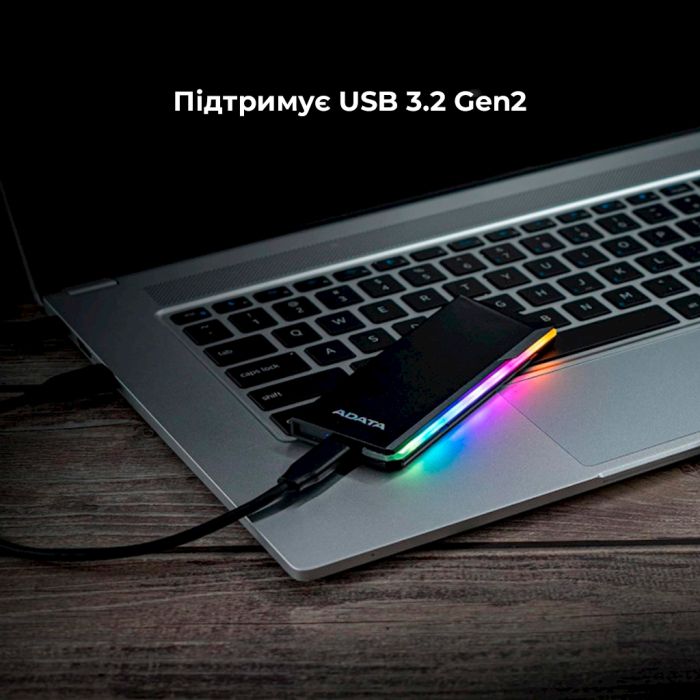 Зовнішня кишеня для накопичувача A-DATA EC700G для SSD M.2 PCIe/SATA USB3.2 Gen2 Type-C Black (AEC700GU32G2-CGY)