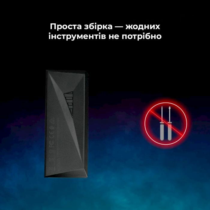 Зовнішня кишеня для накопичувача A-DATA EC700G для SSD M.2 PCIe/SATA USB3.2 Gen2 Type-C Black (AEC700GU32G2-CGY)