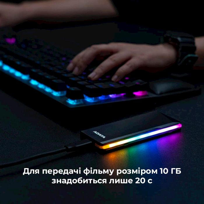 Зовнішня кишеня для накопичувача A-DATA EC700G для SSD M.2 PCIe/SATA USB3.2 Gen2 Type-C Black (AEC700GU32G2-CGY)