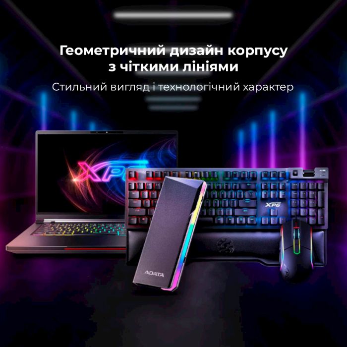 Зовнішня кишеня для накопичувача A-DATA EC700G для SSD M.2 PCIe/SATA USB3.2 Gen2 Type-C Black (AEC700GU32G2-CGY)