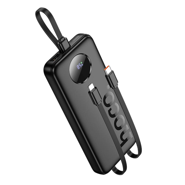 Зовнішній акумулятор HOCO J132 Sabio fully compatible power bank with 3 cables (10000mAh) Black (6942007632577)