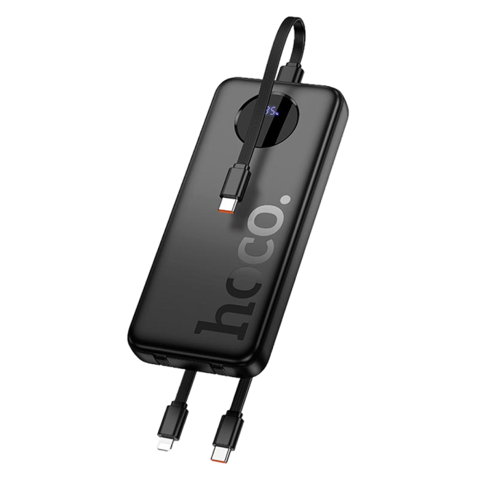 Зовнішній акумулятор HOCO J132 Sabio fully compatible power bank with 3 cables (10000mAh) Black (6942007632577)