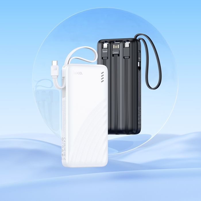 Зовнішній акумулятор HOCO J146 Night tide power bank with 4 cables (10000mAh) Black (6942007645898)