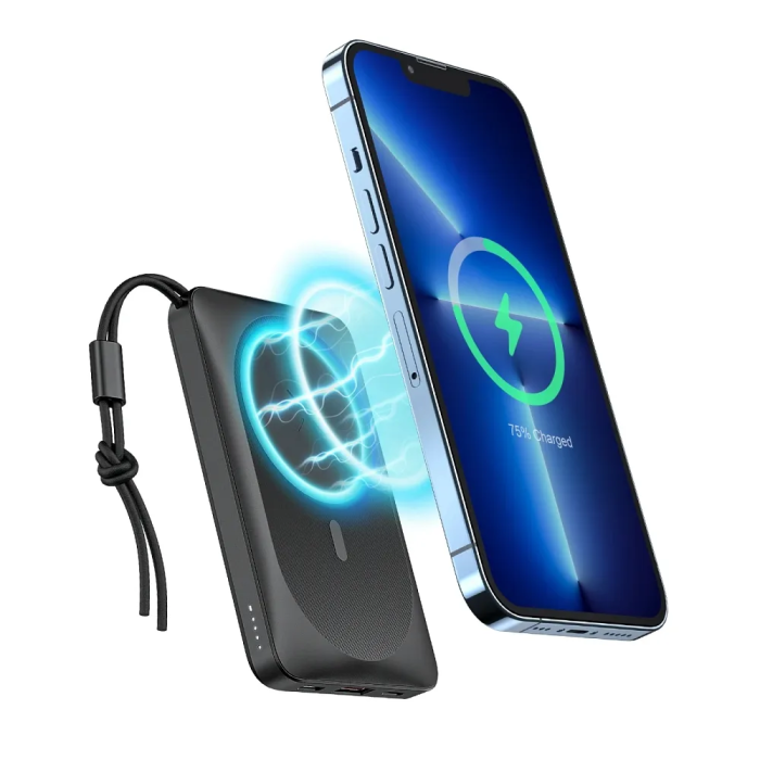 Зовнішній акумулятор VEGER 10000 mAh with wireless charging compatible with MagSafe PD QC3.0 2A 20W MagOn (VP1151 / W1151) white (VG-VP1151/W1151)