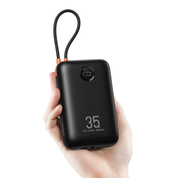 Зовнішній акумулятор VEGER Built-In 2 cables Ultra Mini 30000mAh (VG-W3018)