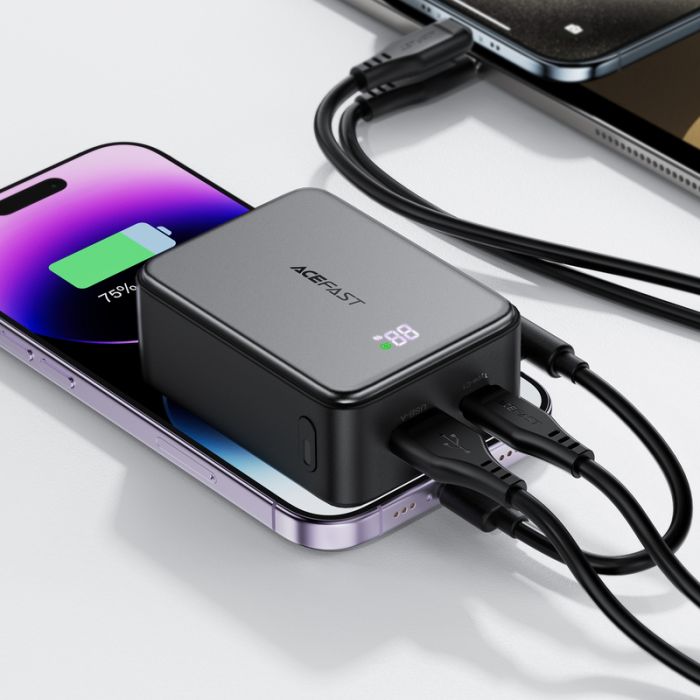 Зовнішній акумулятор ACEFAST M28-10000 22.5W fast charging power bank with cable Black (6974316285984)